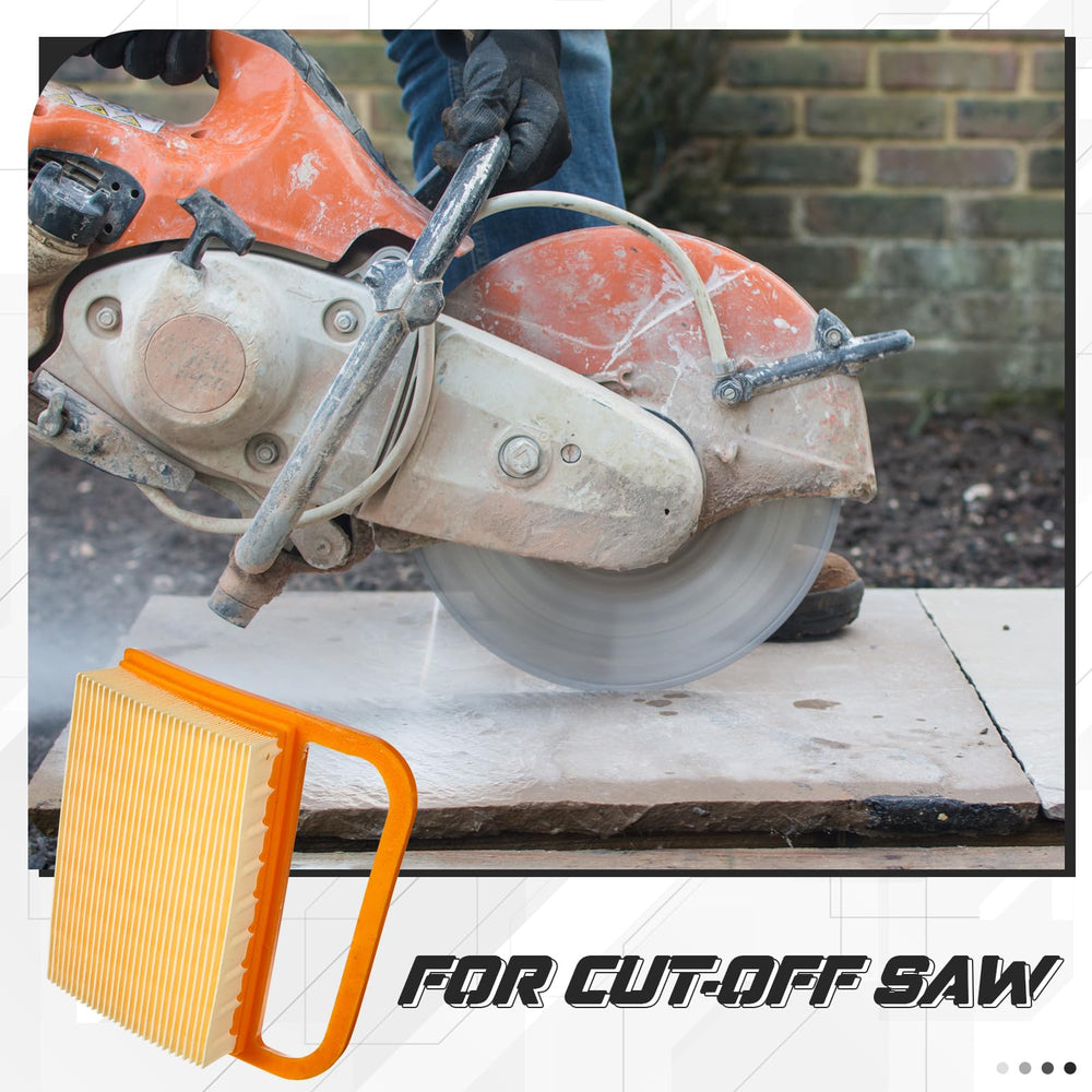 Briwooody filters on a jobsite with concrete saw, reduces engine wear
