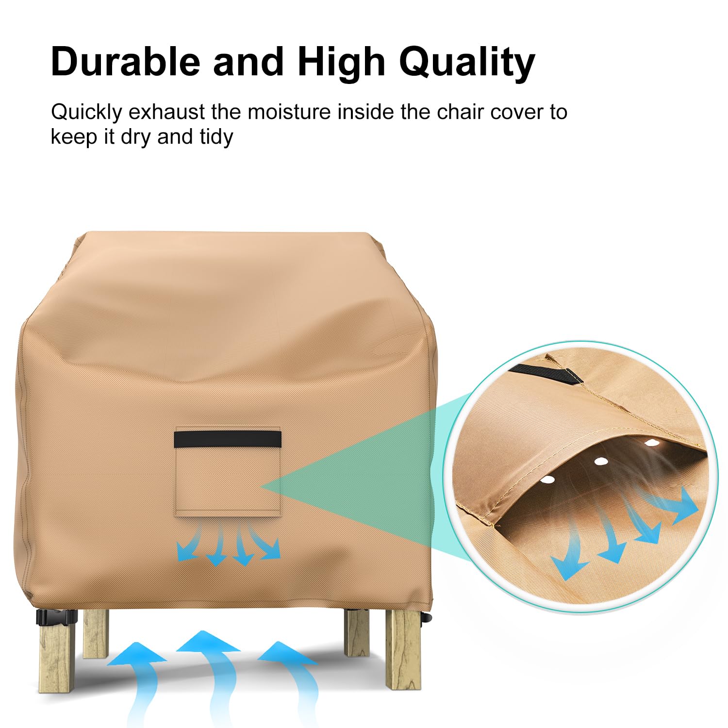 BROSYDA covered chair on patio demonstrating weather protection and neat look