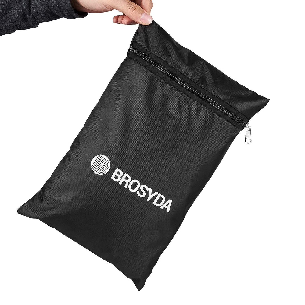 BROSYDA cover next to measuring tape, illustrates the 108x82x28 inch size