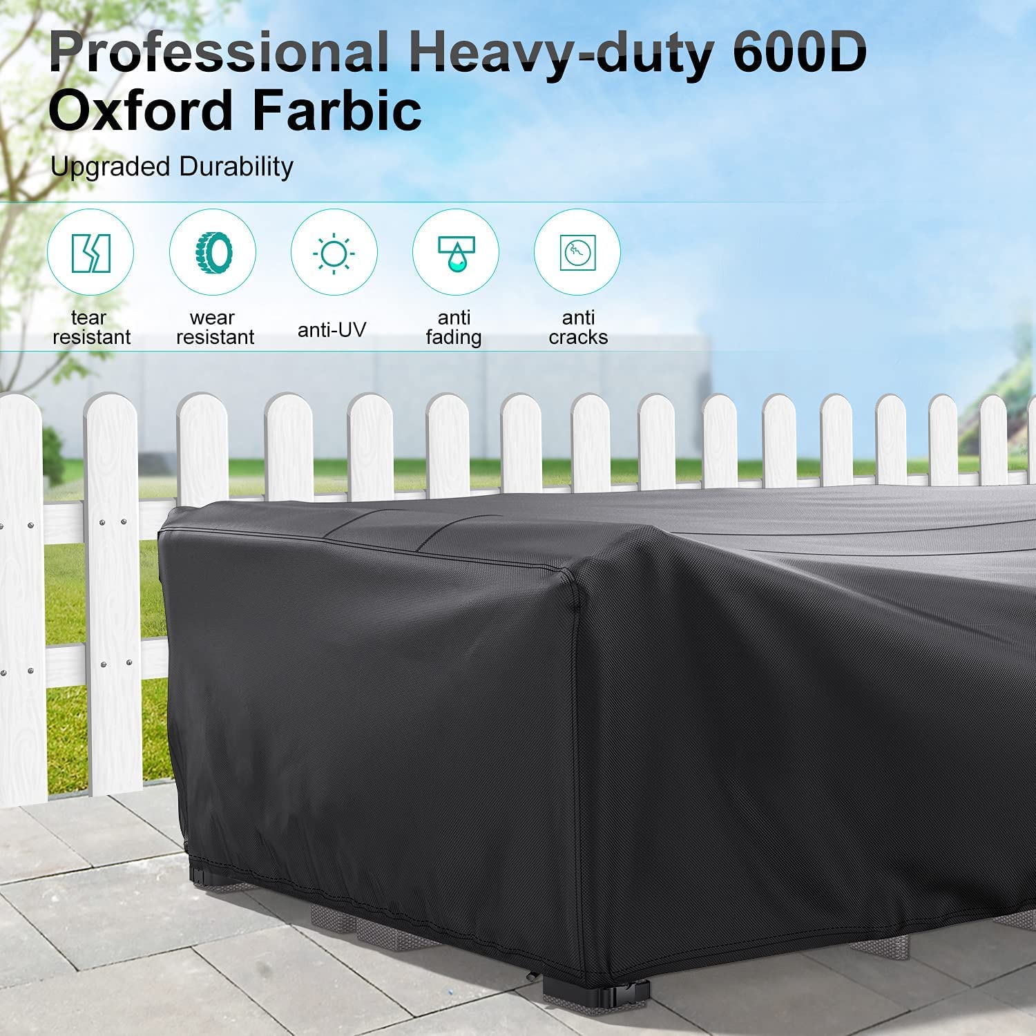 BROSYDA cover on patio for size and scale comparison with furniture
