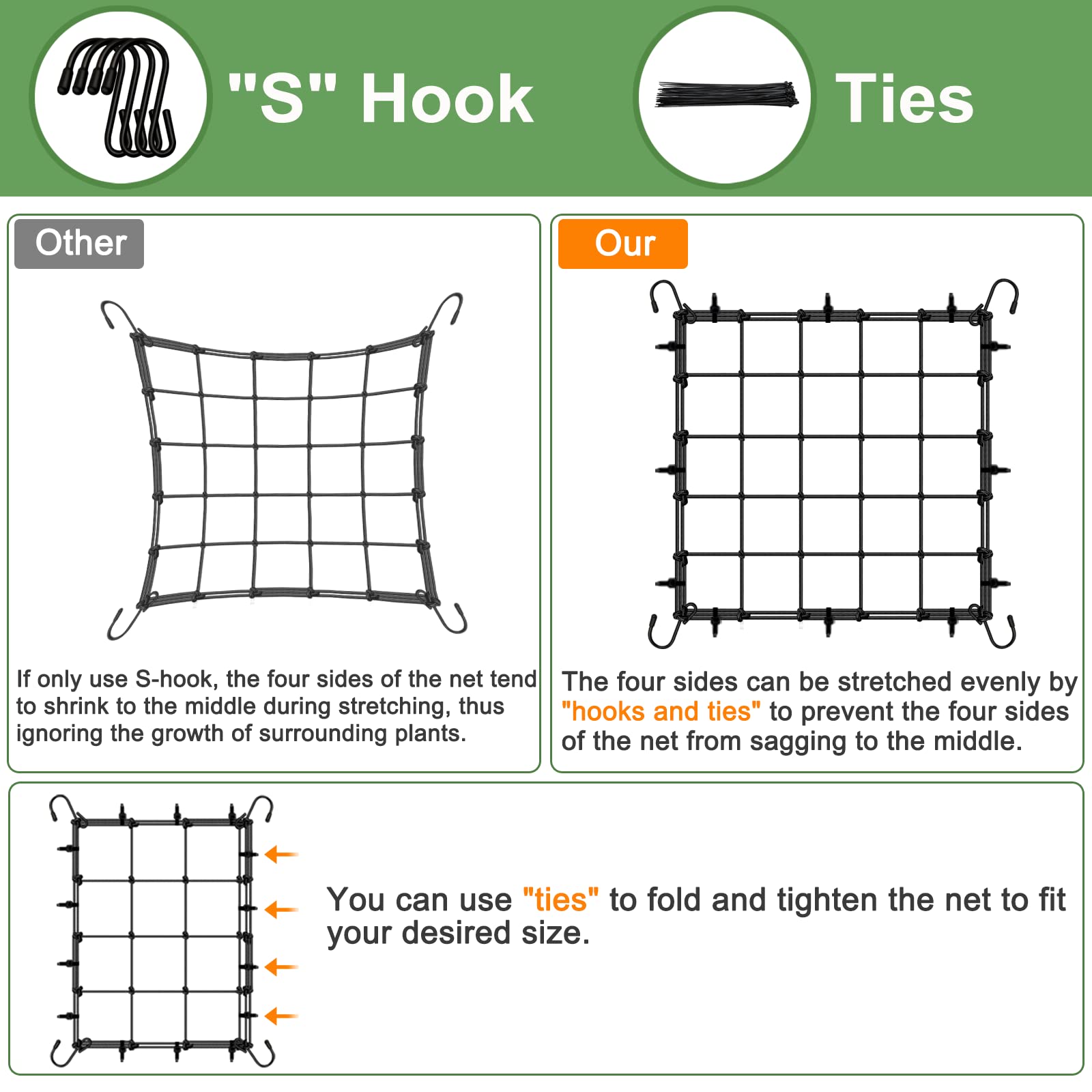BSTPCOO accessories with S-hooks and ties for fast mounting