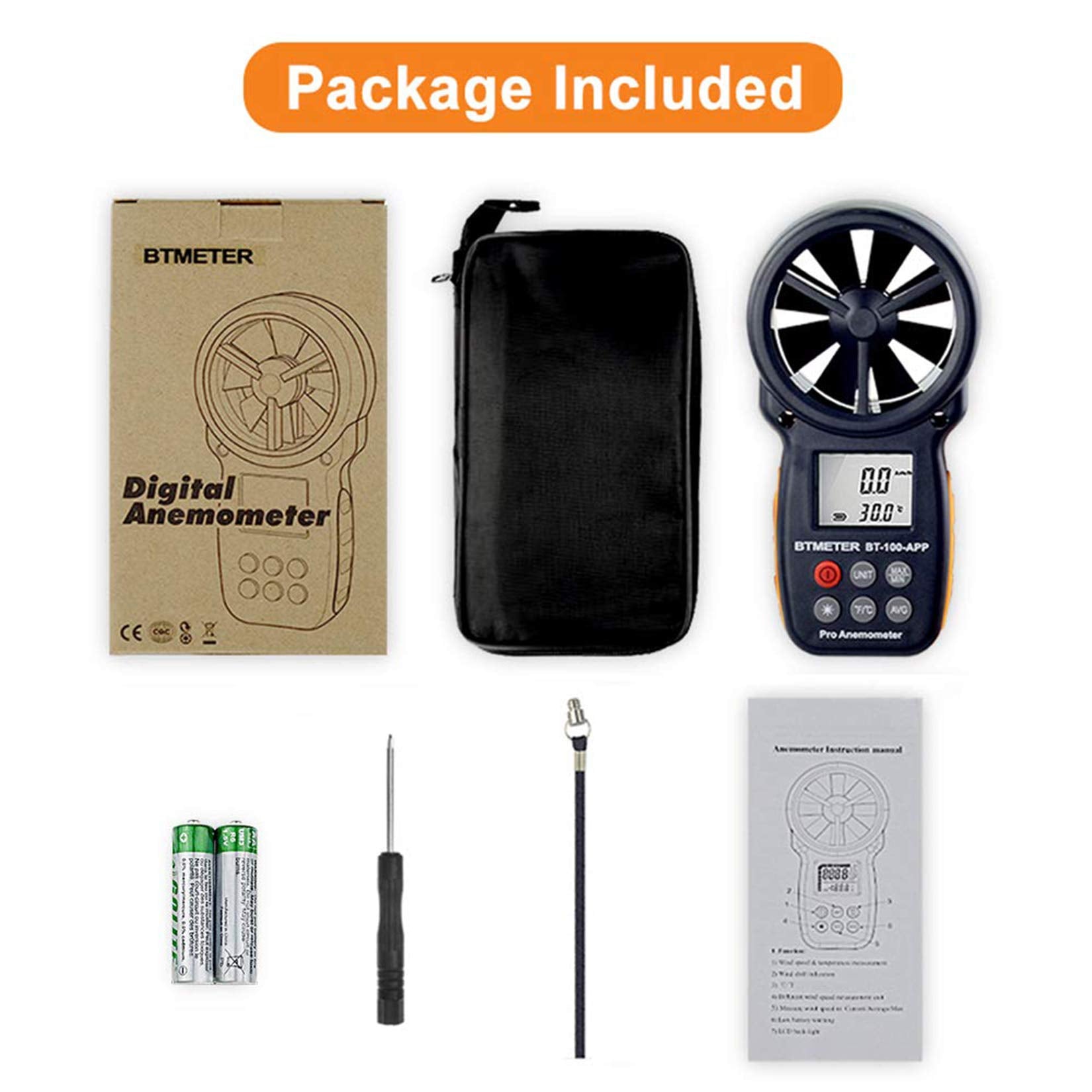 BTMETER BT-100APP used while sailing showing real-world wind measurement utility