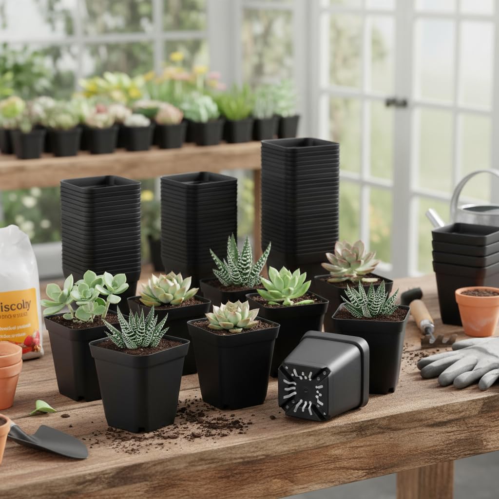 BTPLASTIK pots on a balcony with seedlings showing versatile gardening benefit