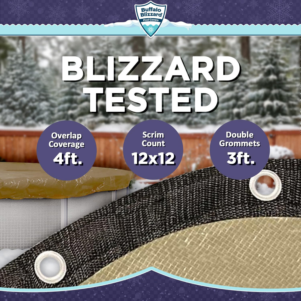 Buffalo Blizzard installed on a 24 ft pool demonstrating full coverage