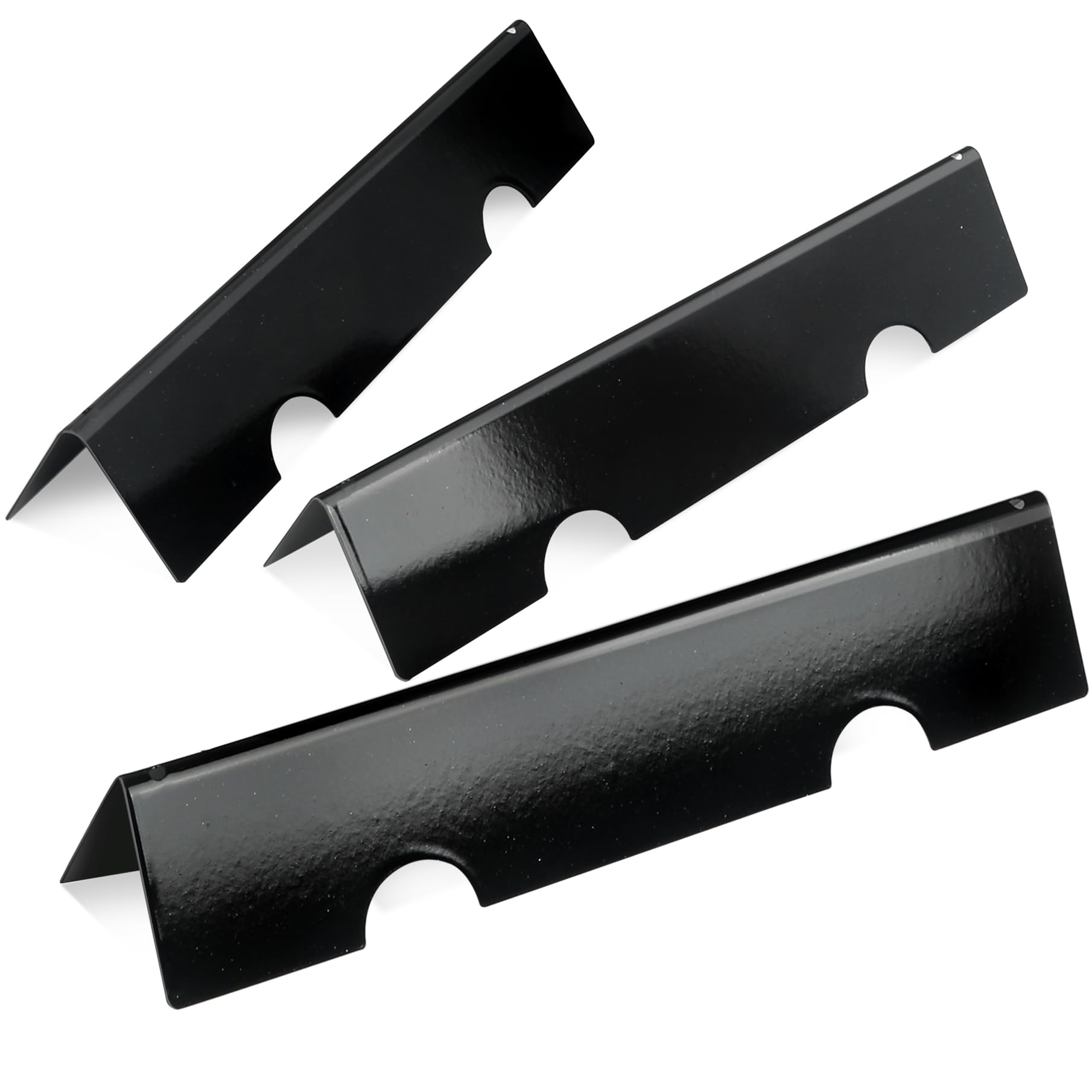 Burly Grill front view of three 7635 flavorizer bars showing fit and protection