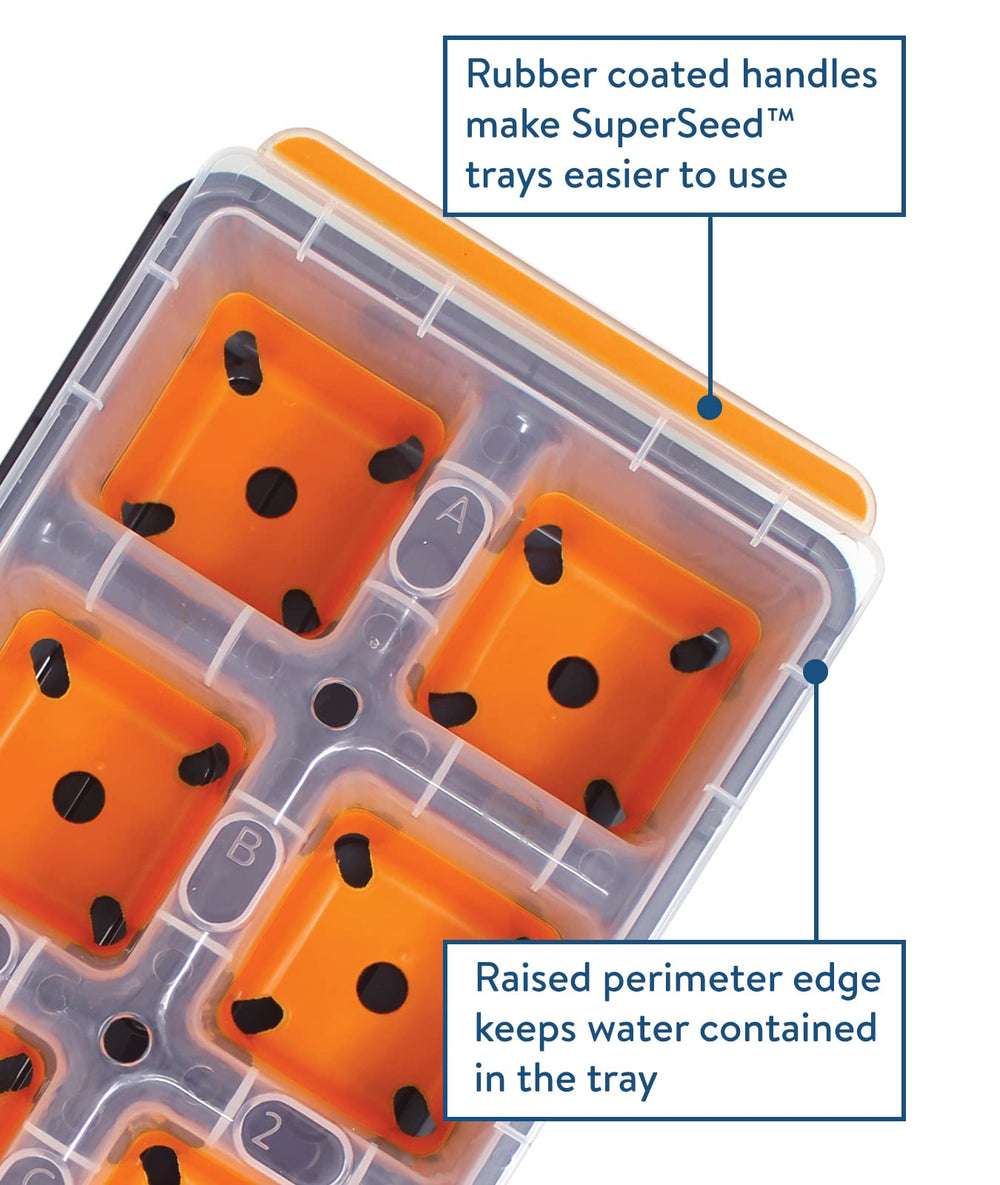 Burpee close-up of flexible silicone cell texture protecting roots and easing transplant.