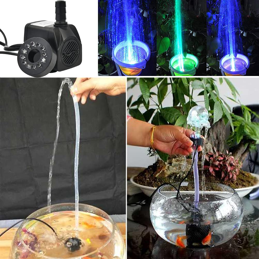 BUYGOO pump attached inside aquarium with suction cups for secure quiet placement