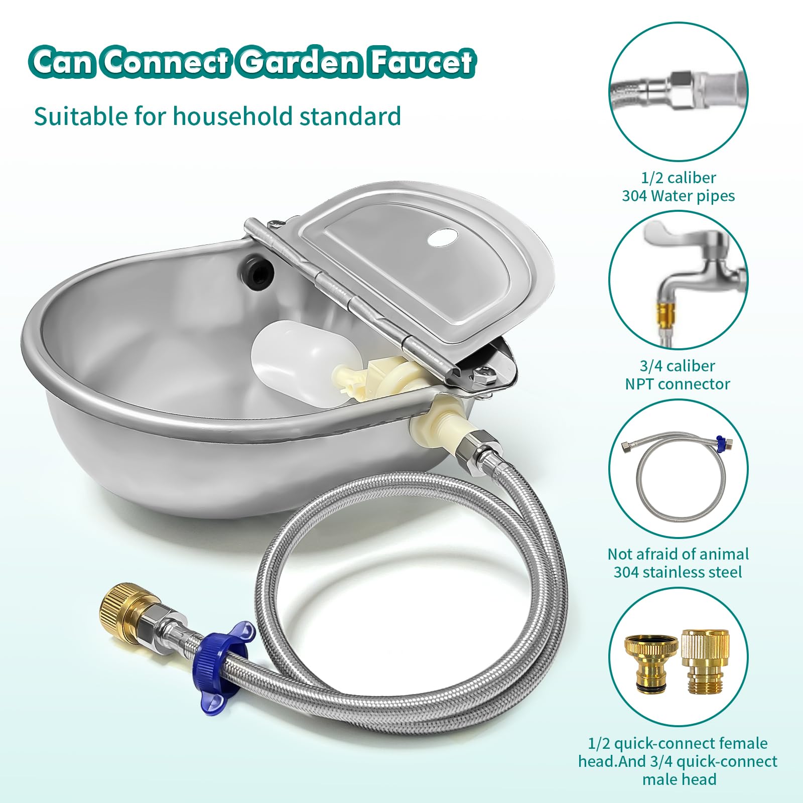 Bwhrmt close-up on food-grade float valve highlighting reliable automatic refilling