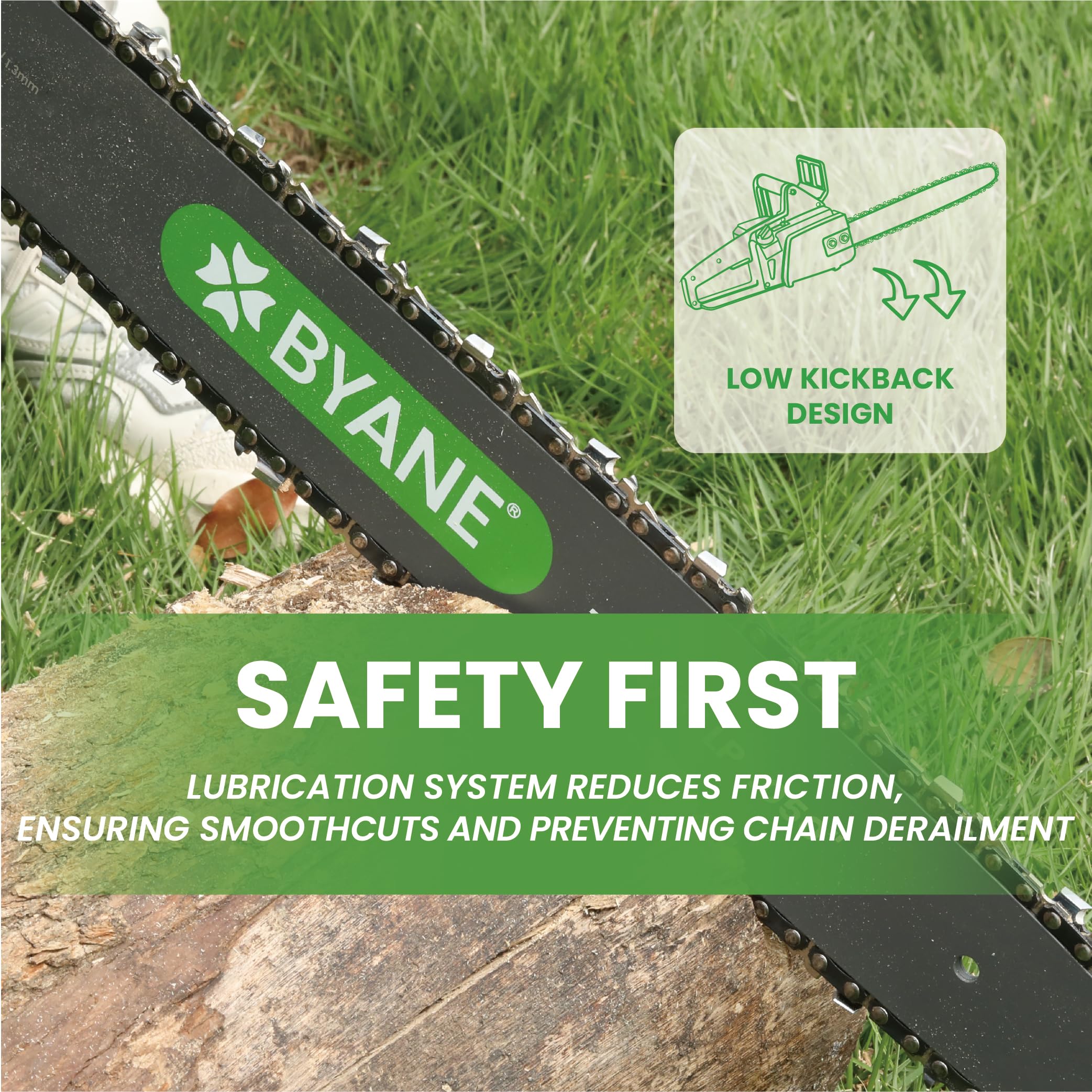 Byane pre-sharpened chains cutting edge detail saves time before use