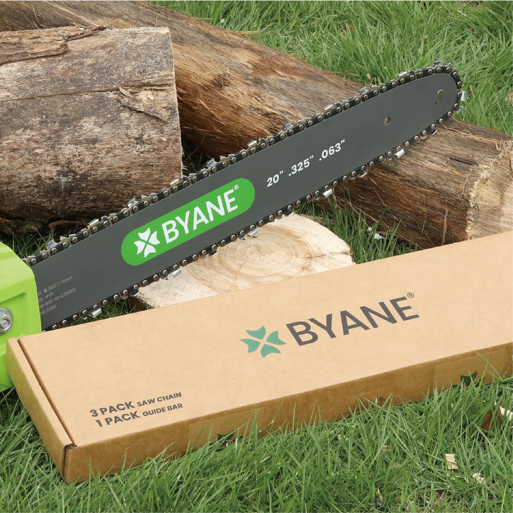 Byane bar and chains next to measuring tape for size and fit clarity