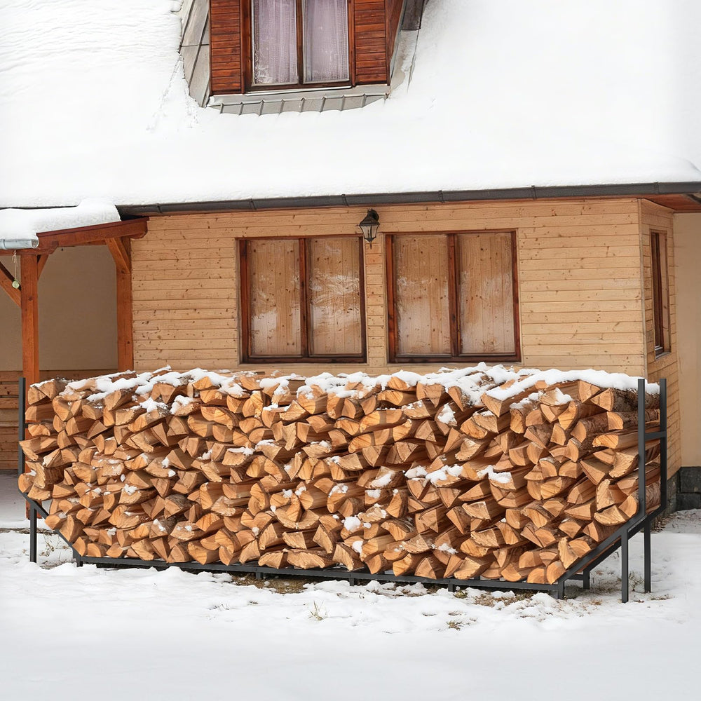 CADUKE indoor fireplace placement showing neat, tidy hearth storage