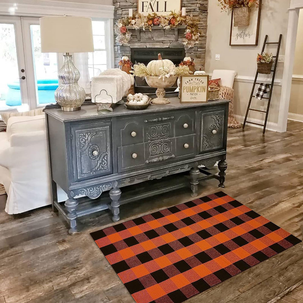 CAINANEL rug in use at front door provides seasonal welcome