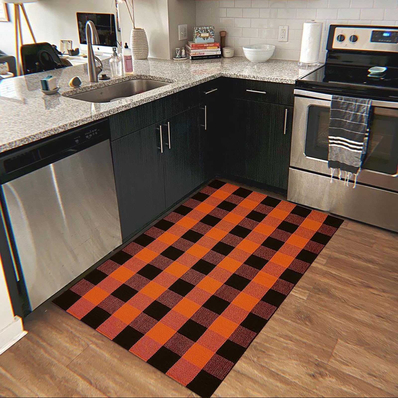 CAINANEL rug next to doorway shows 3x5 size for scale