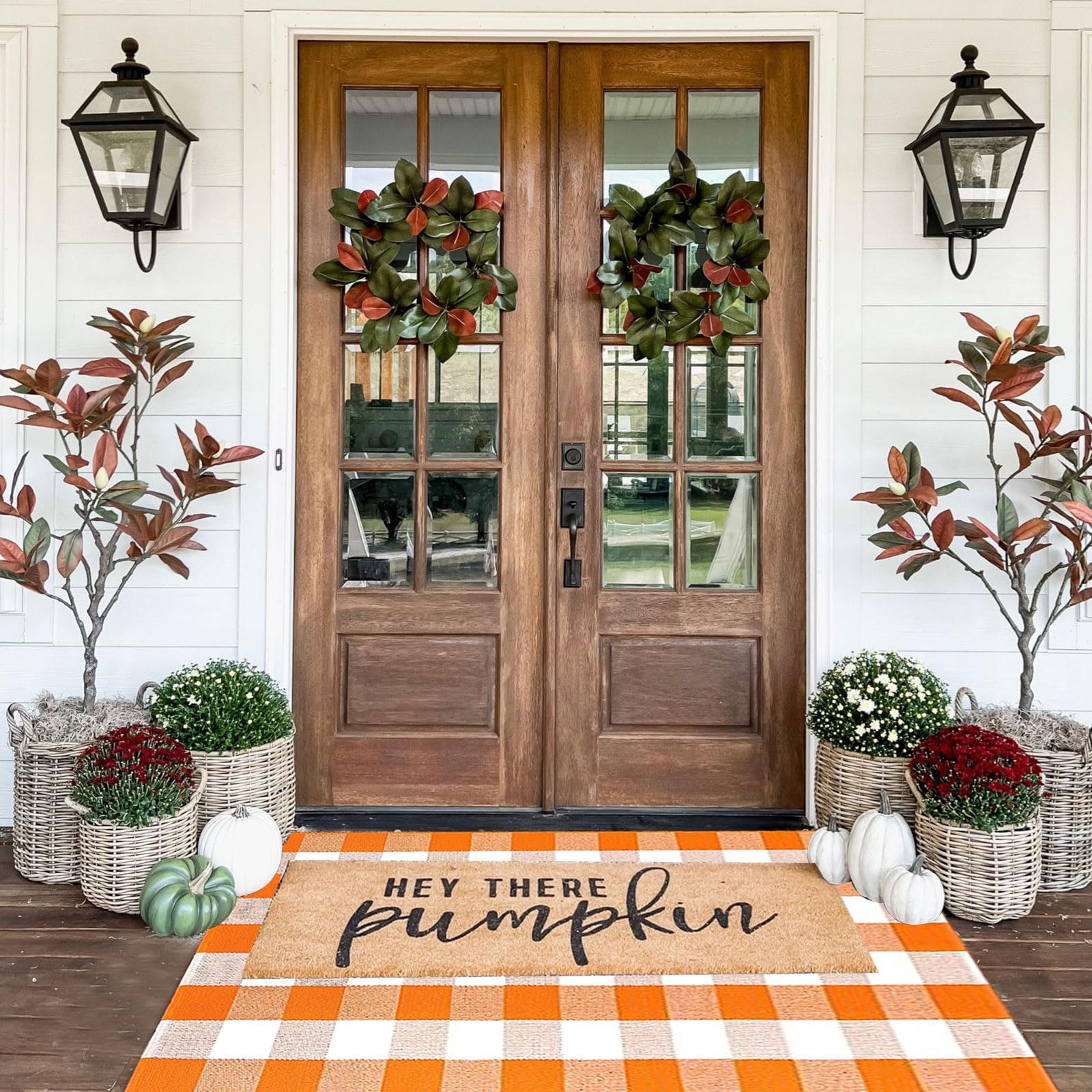 CAINANEL sized at door threshold showing proper 3x5 porch coverage