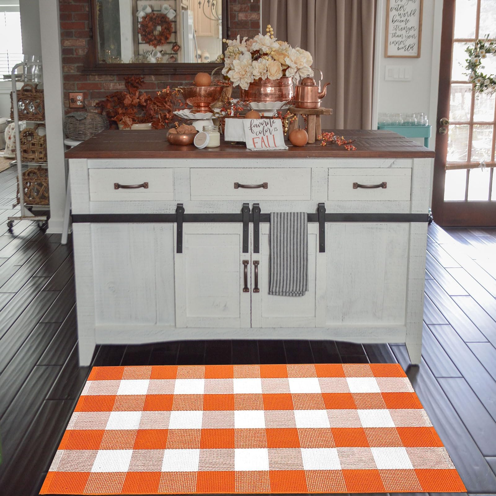 CAINANEL layered doormats styled at entry creating welcoming aesthetic