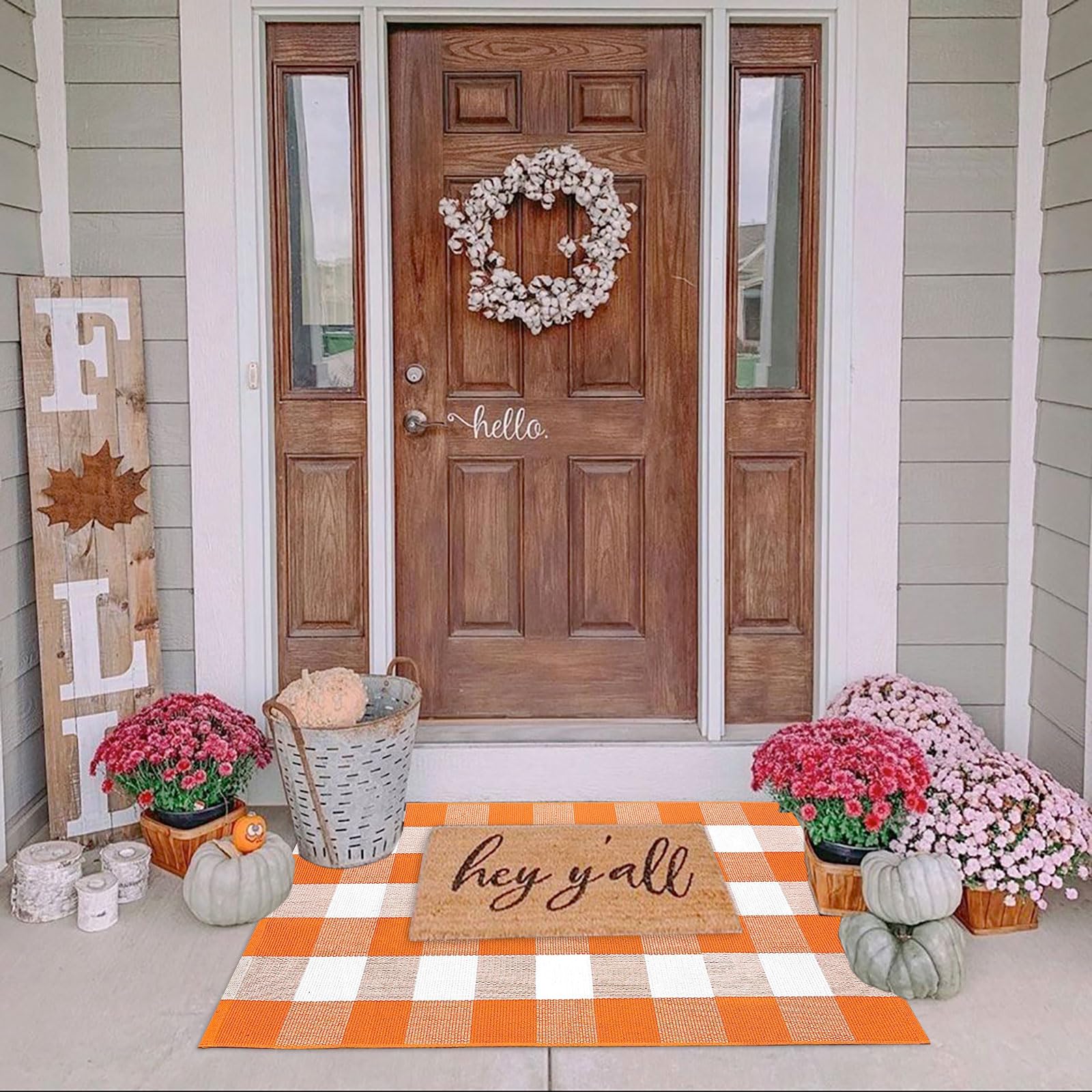 CAINANEL rug next to door for scale demonstrating 27.5x43 inch fit