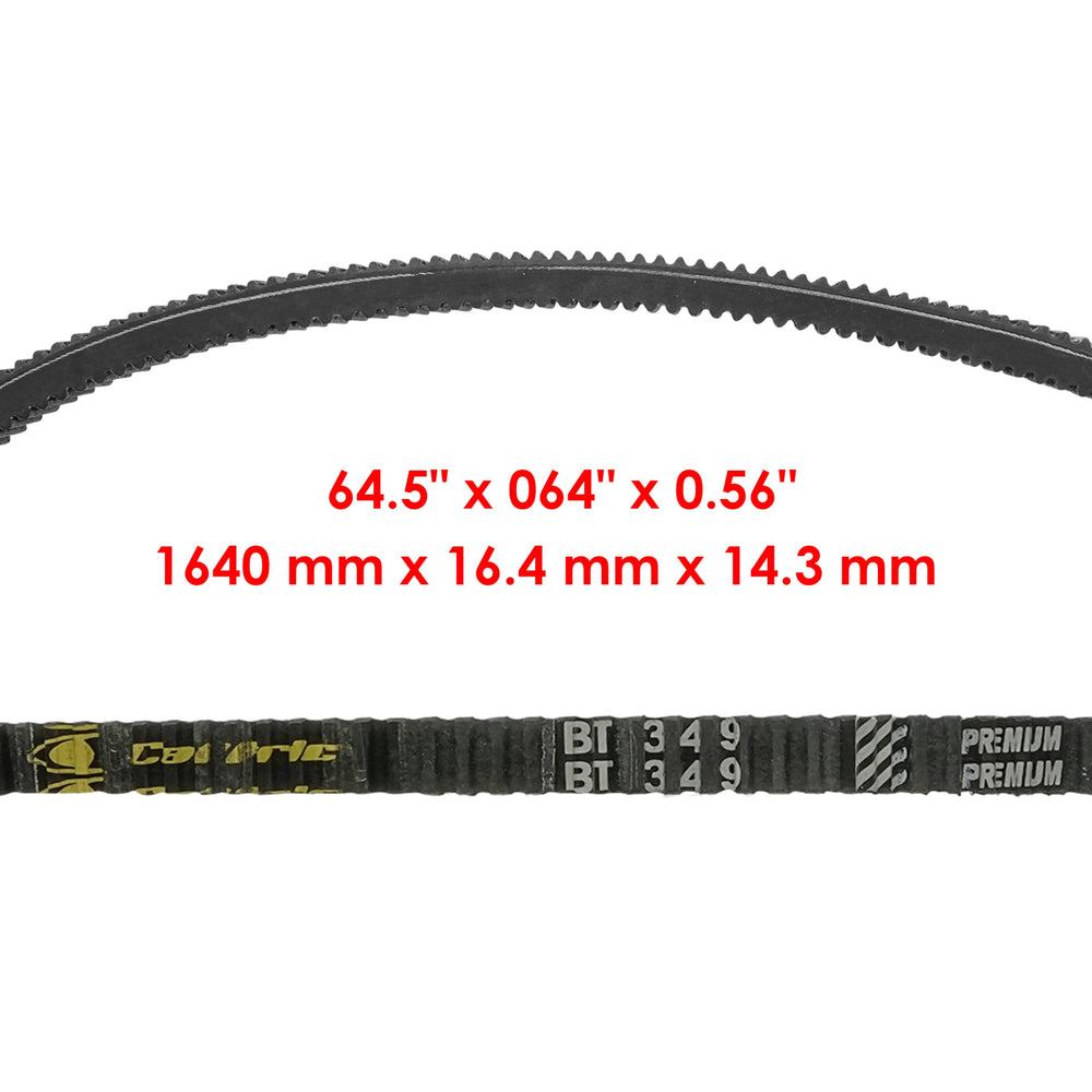 Caltric belt laid flat revealing full 64.6-inch length for accurate fit verification