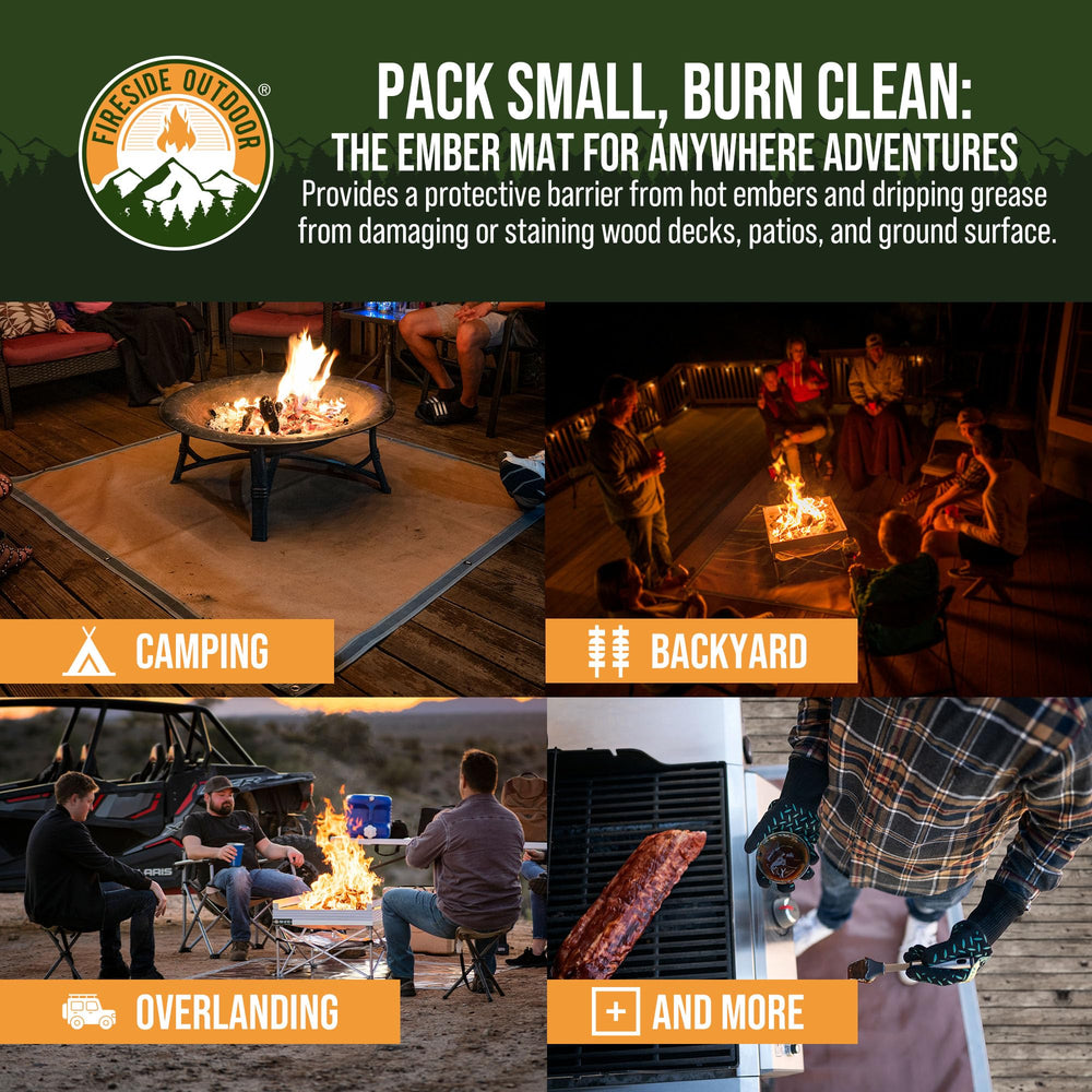 Campfire Defender folded for compact storage, easy transport for camping