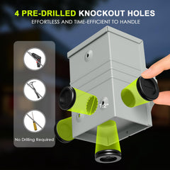 Campzlly inlet box installed on house exterior showing weatherproof protection