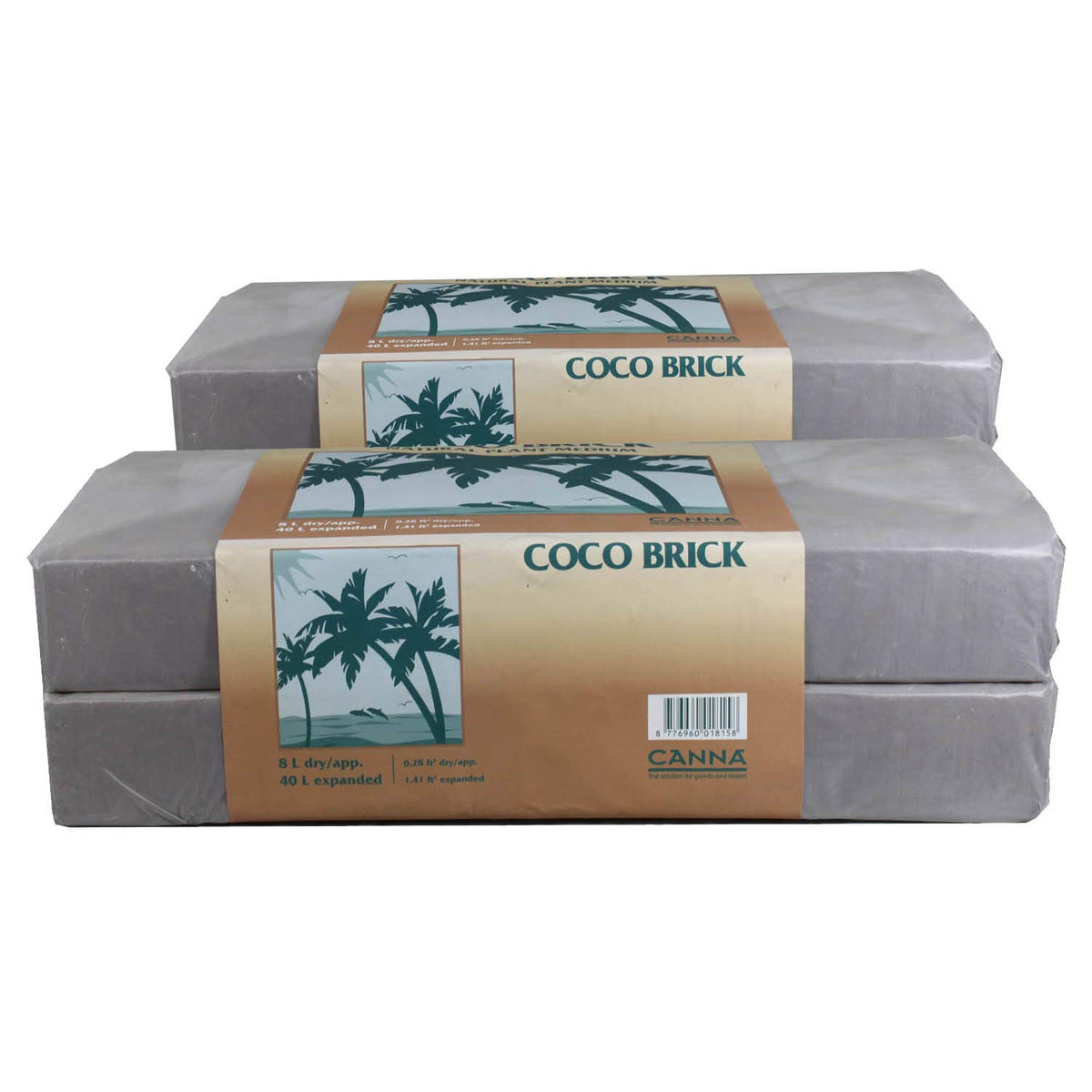 CANNA front packaging showing compressed coco bricks and clear labeling for easy storage