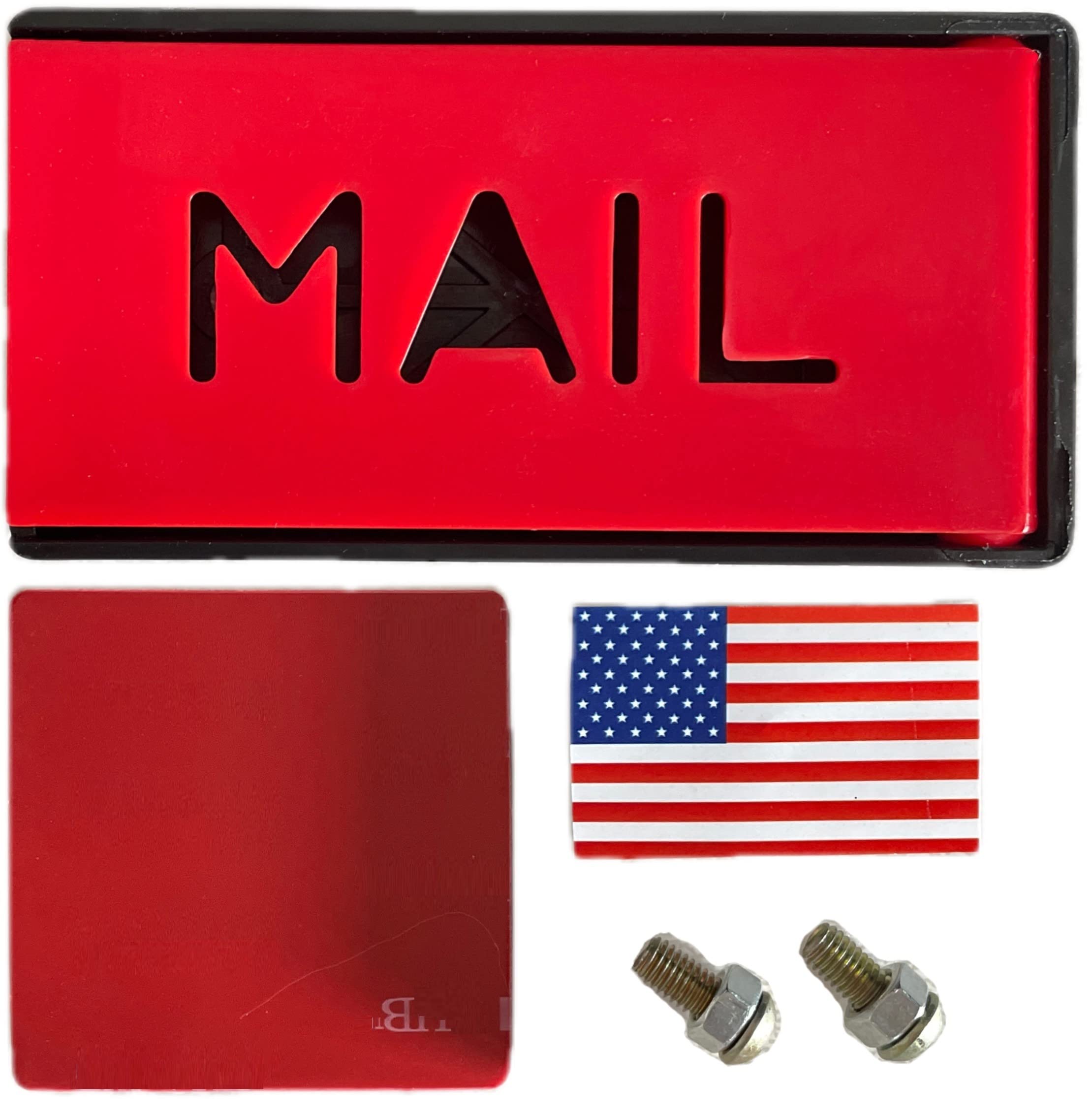 Cartener mailbox flag front view showing bright red visibility and easy recognition