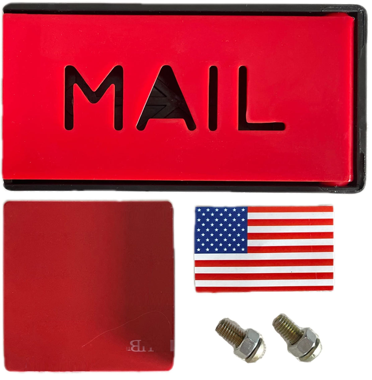 Cartener mailbox flag front view showing bright red visibility and easy recognition