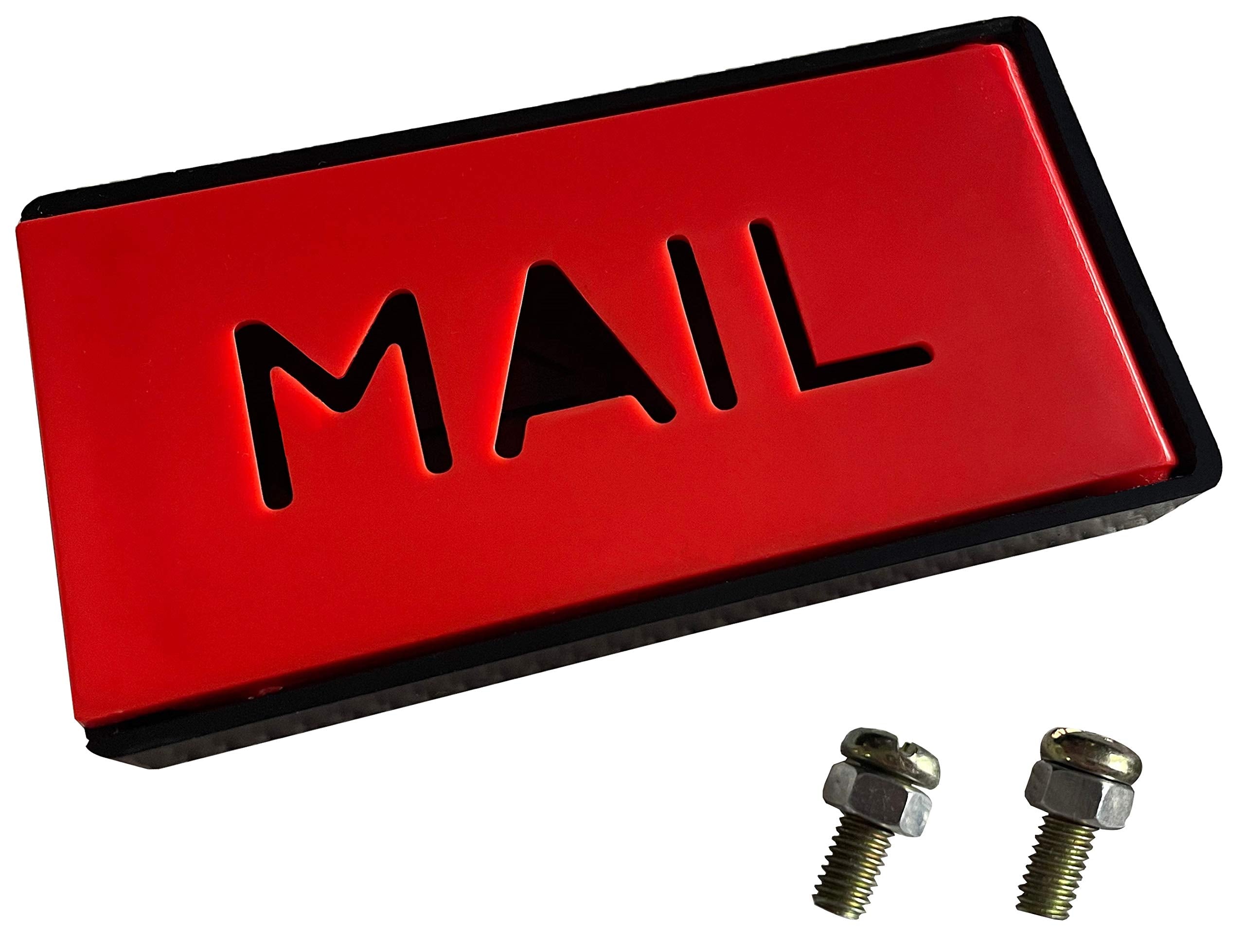 Cartener mailbox flag side profile close-up showing slim durable plastic construction