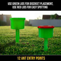 Catchmaster DEFIANT red and green lids showing visibility and camouflage