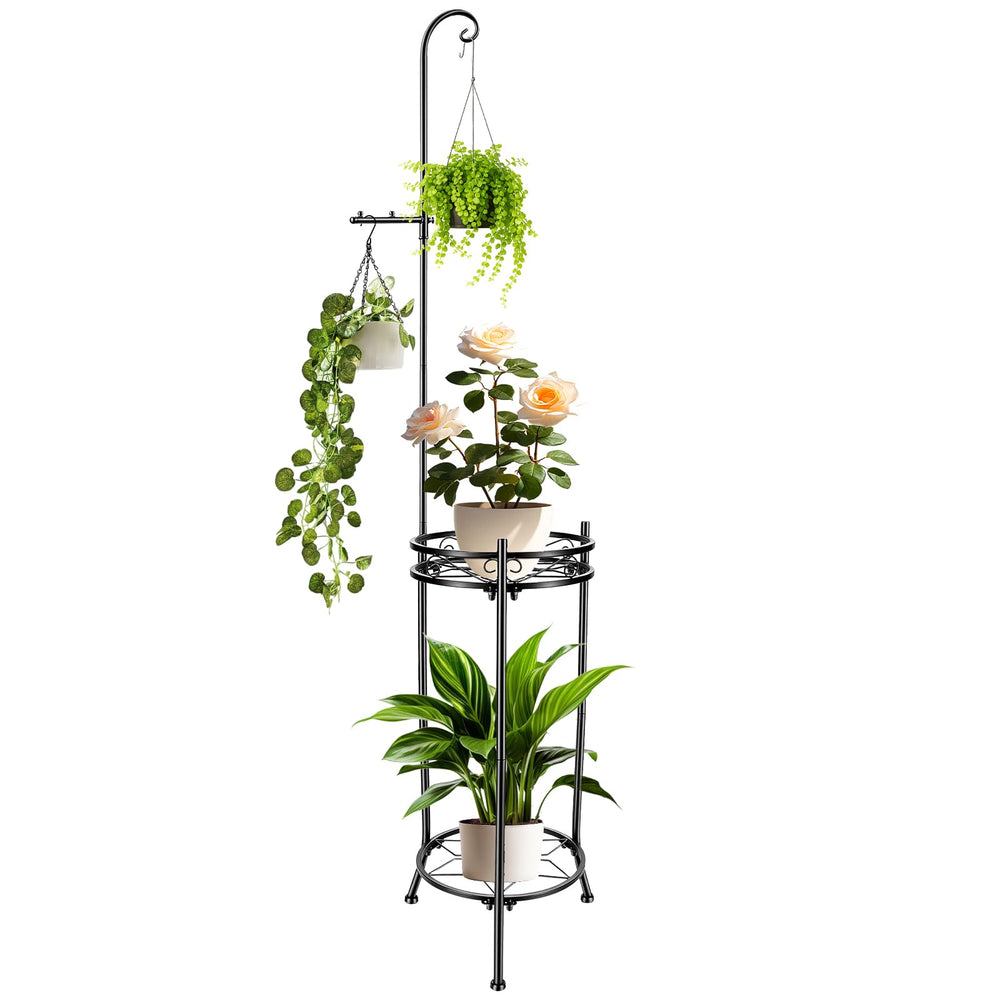 CCAENI front view plant stand showcasing vertical pot display benefit