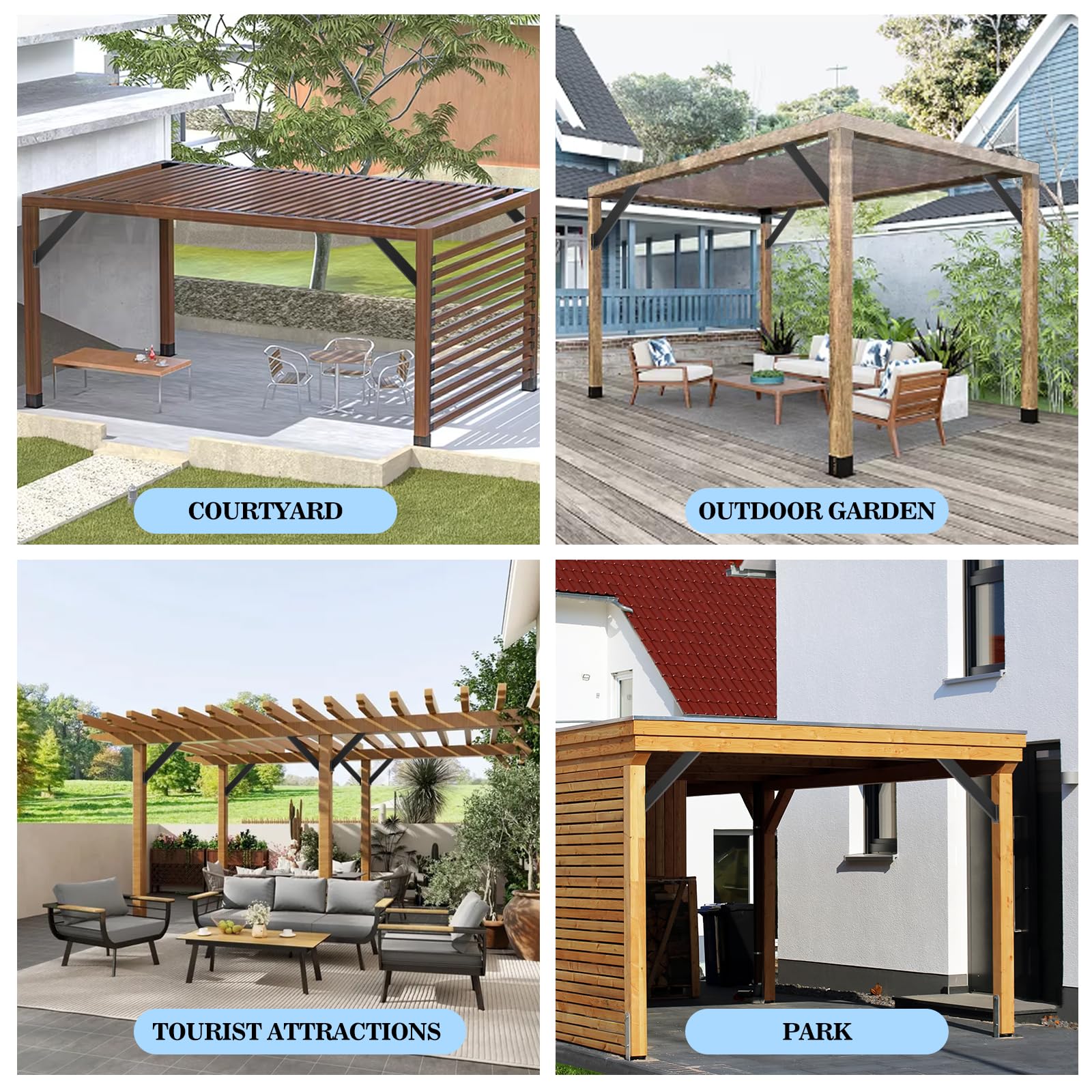 CDFYJHFDQ installed on backyard pergola illustrating improved structure
