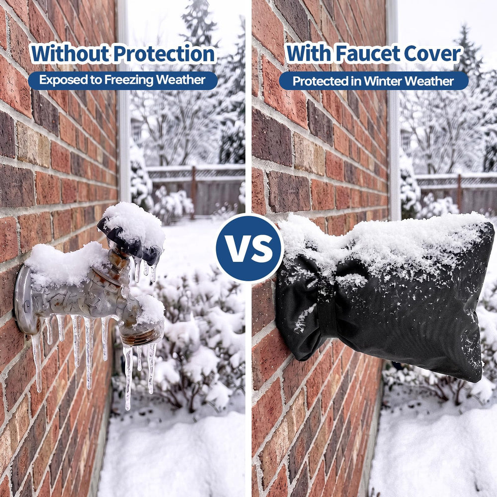 Cerbonny faucet cover on home exterior illustrating weather protection benefits