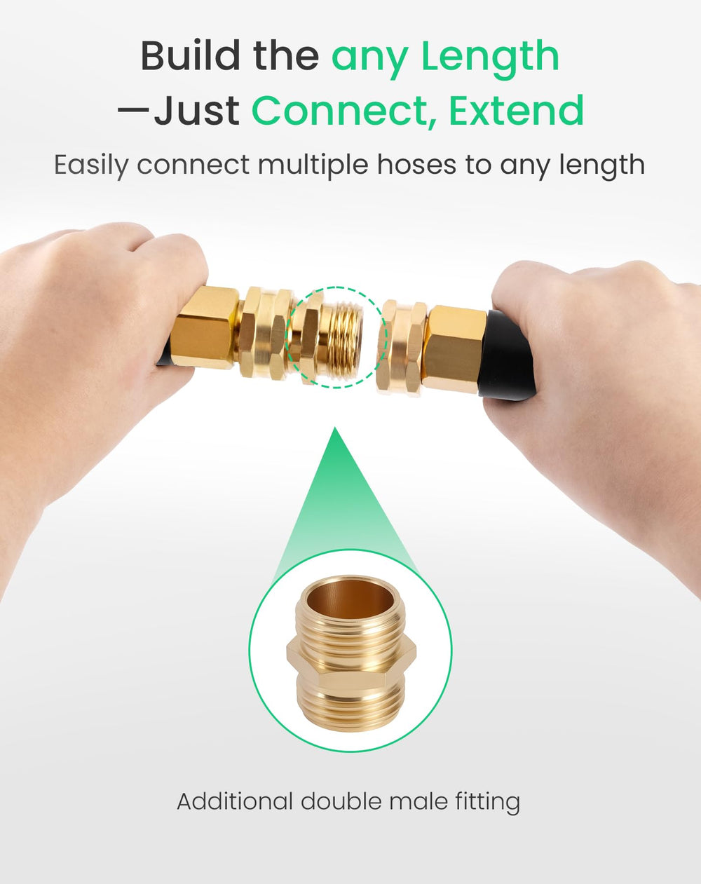 Cesun connected to a hose reel illustrating quick reel-to-spigot hookup