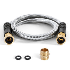 Cesun short metal hose front view shows compact durability and easy hookup