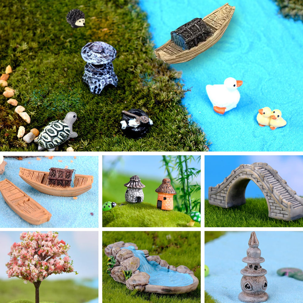 CHAKANLX animal figurines grouped to add charm and storytelling to mini gardens