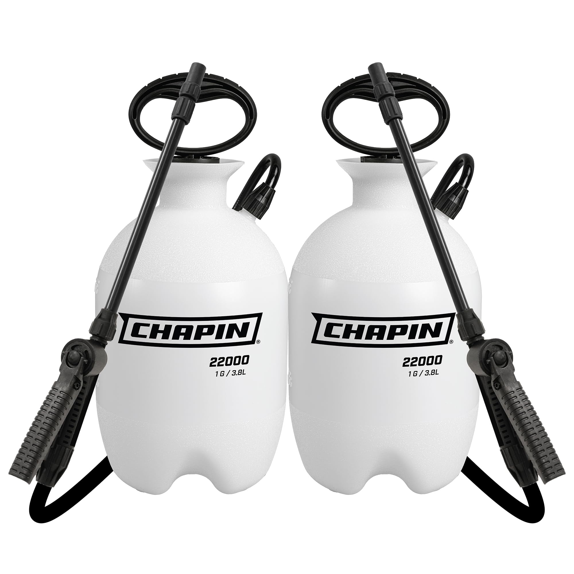 CHAPIN front view of two 22000 sprayers showing pack and labels for easy identification