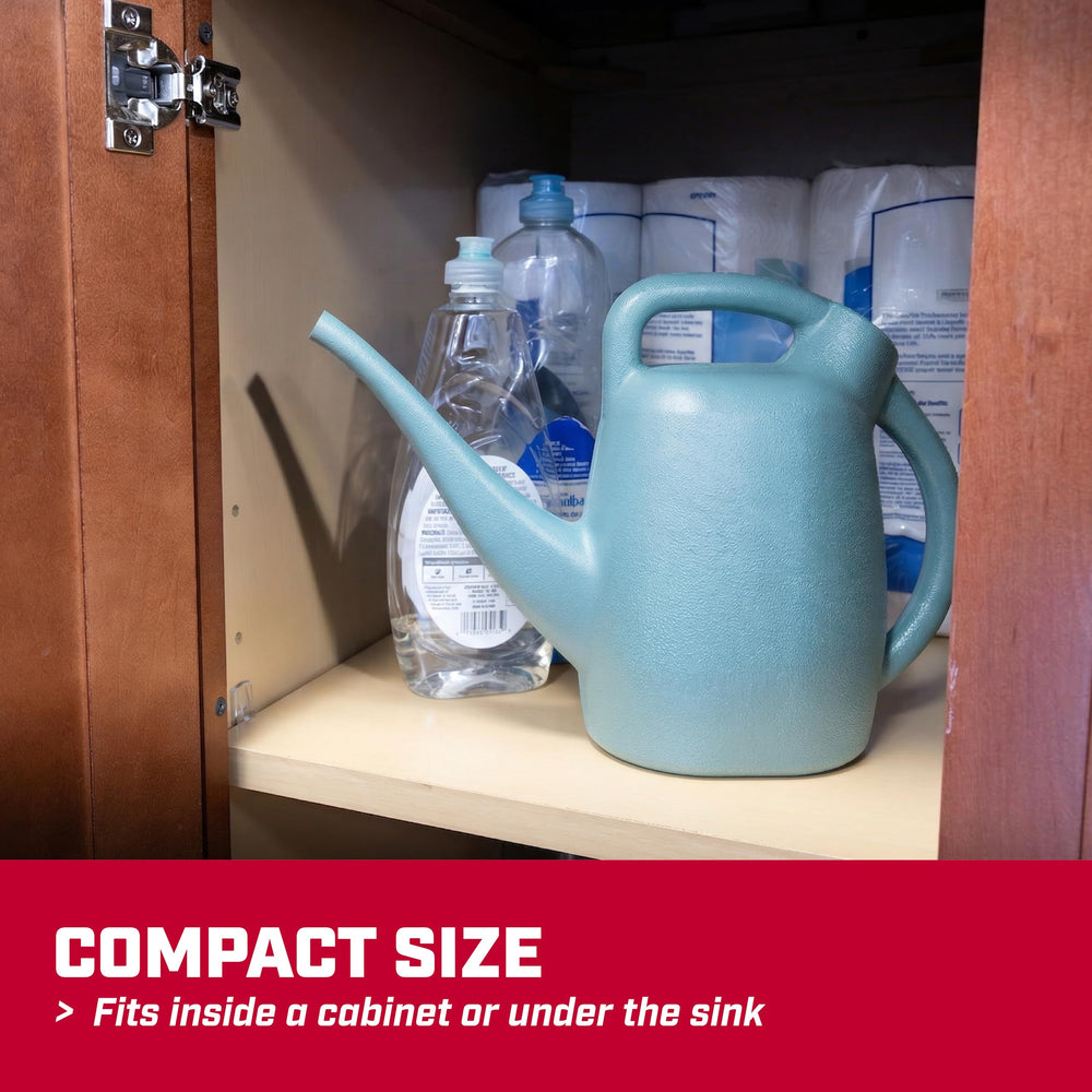 CHAPIN filling in kitchen sink demonstrating compact size and convenience