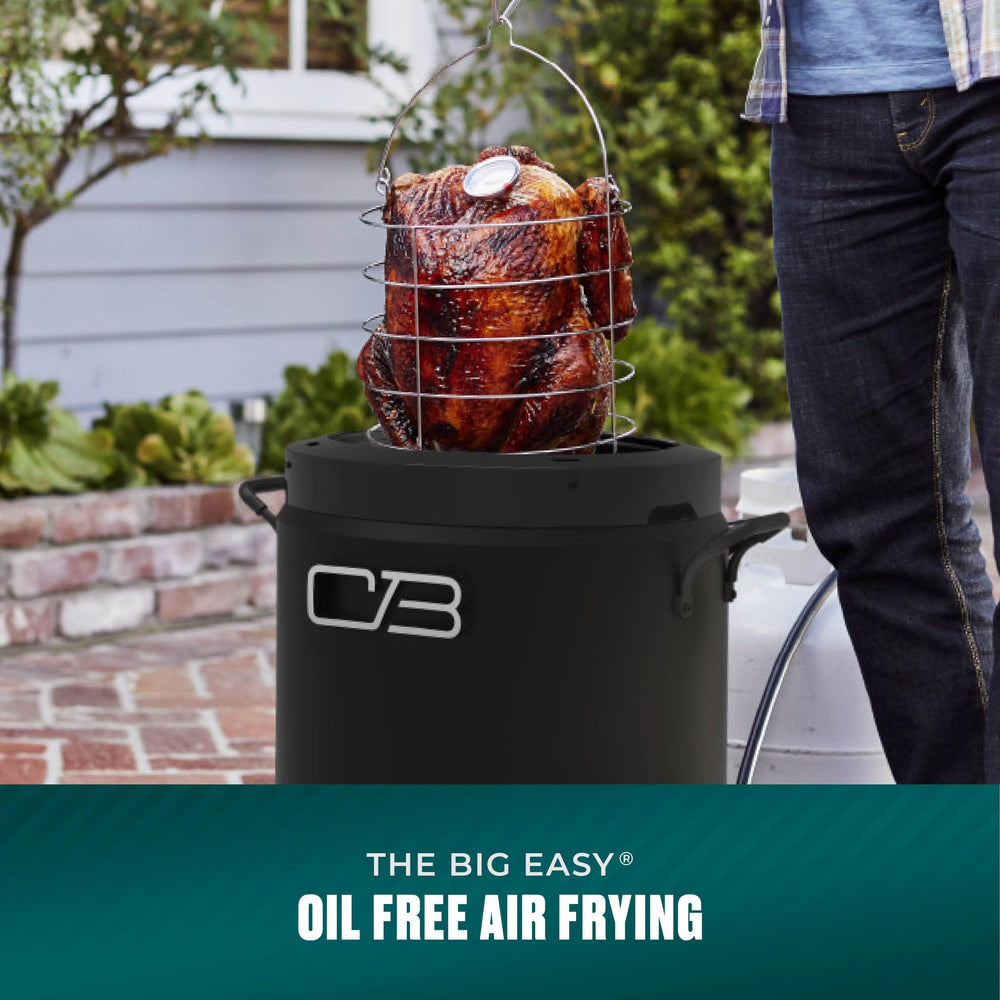 Charbroil big easy close-up burner showing infrared heating efficiency