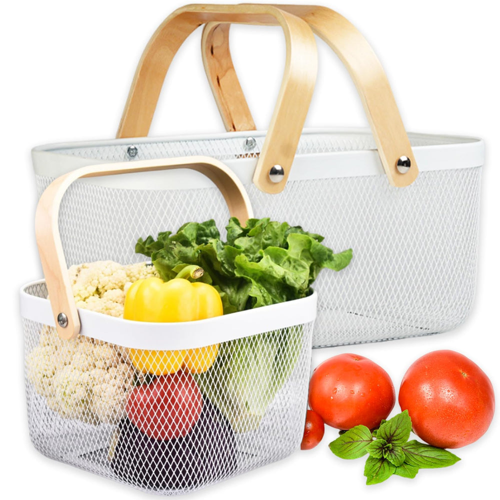 Cheardia white baskets front view showing clean design and versatile storage benefit