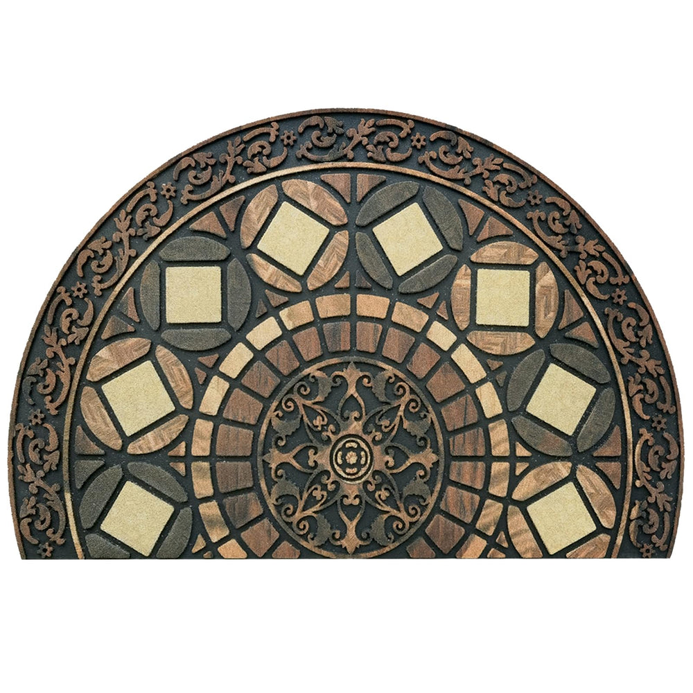 CHICHIC front view of full mat showing welcome design and durable surface protecting entry