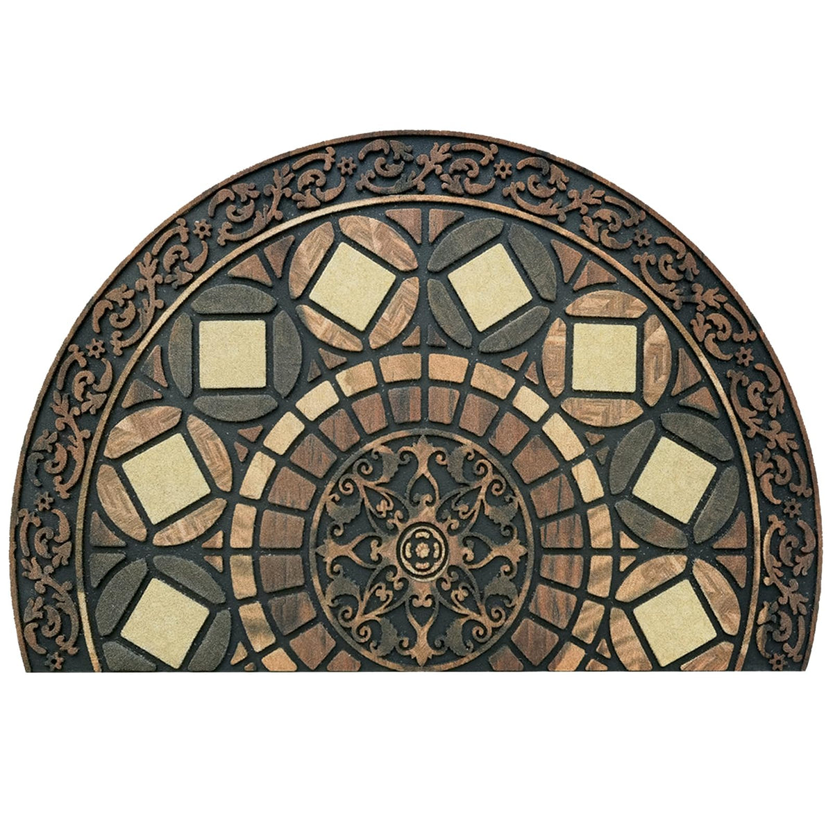 CHICHIC front view of full mat showing welcome design and durable surface protecting entry