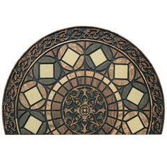 CHICHIC front view of full mat showing welcome design and durable surface protecting entry