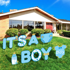 Chinco front view of "It's a Boy" letters showing clear message and festive look