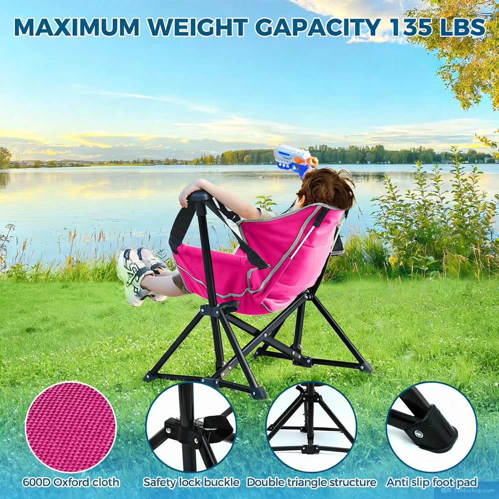 Chloraeon chair set at campsite showing portability and outdoor readiness