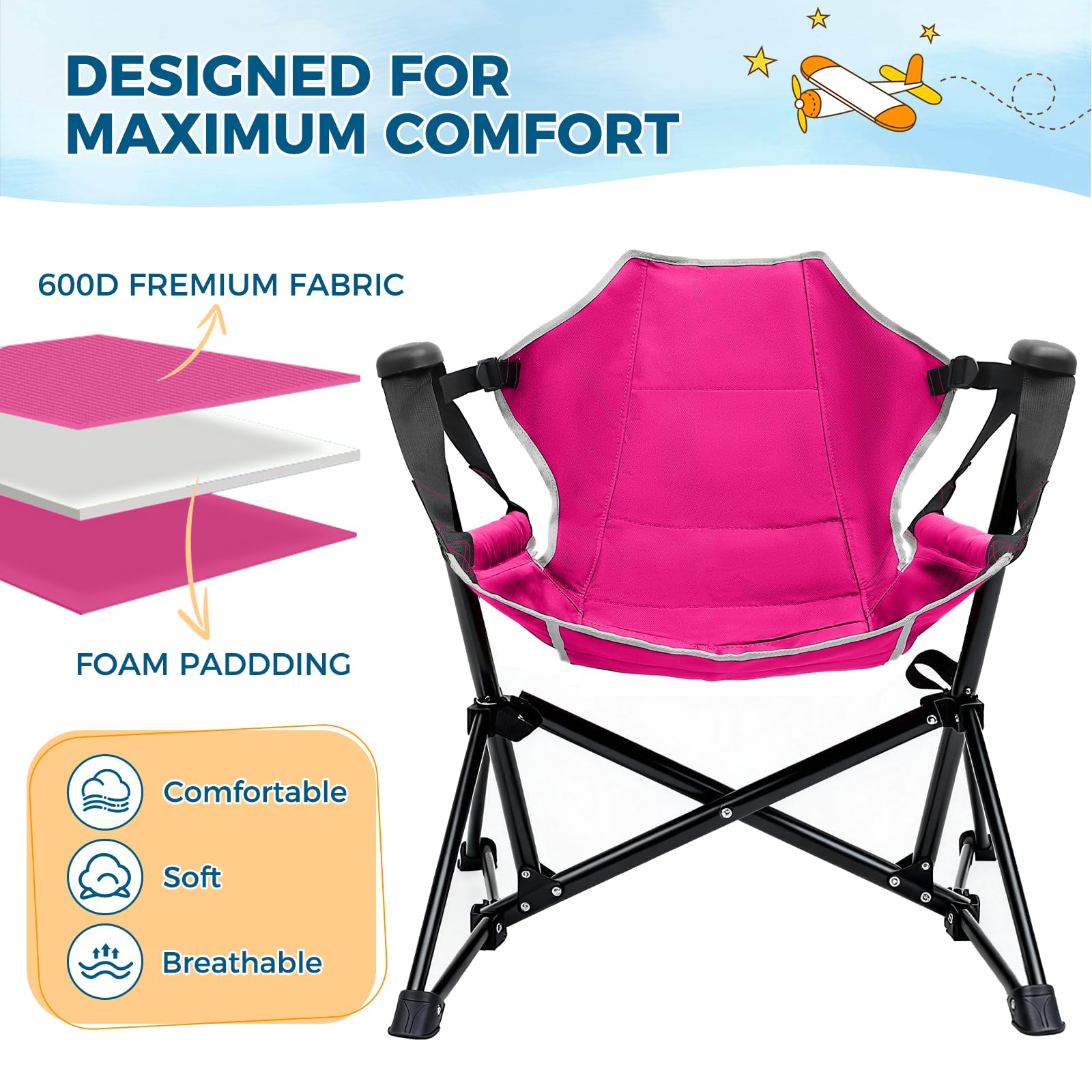 Chloraeon child sitting in chair backyard enjoying relaxed swing and comfort