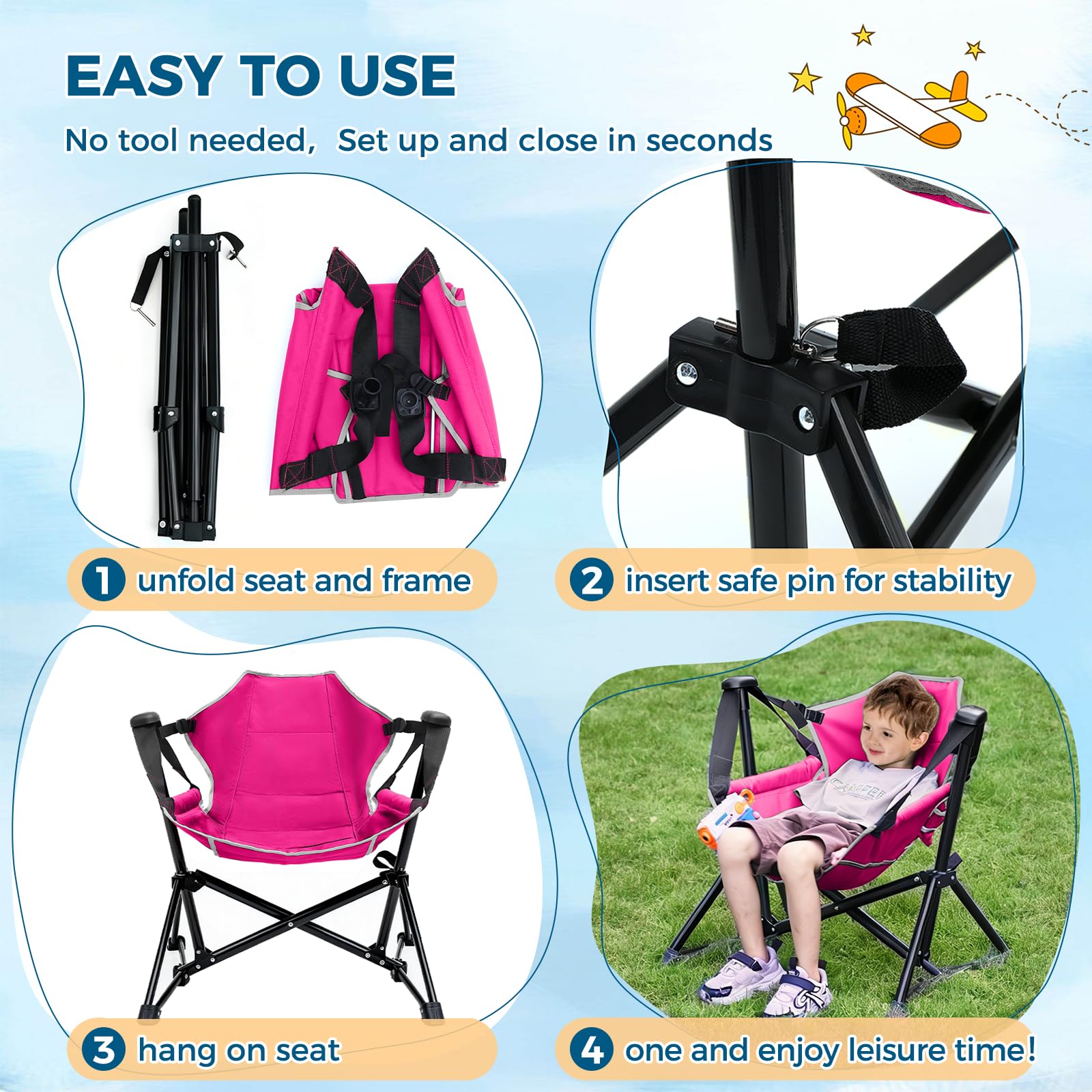 Chloraeon seat height demo with child's feet on ground for confident posture
