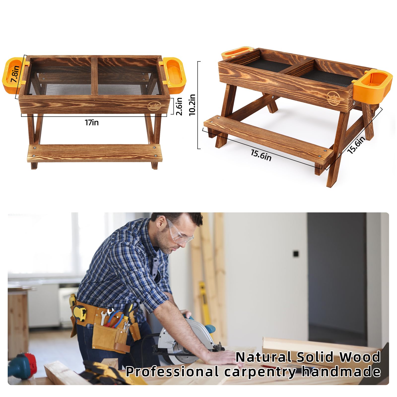 CHTSJQW picnic table placed inside coop demonstrating outdoor readiness