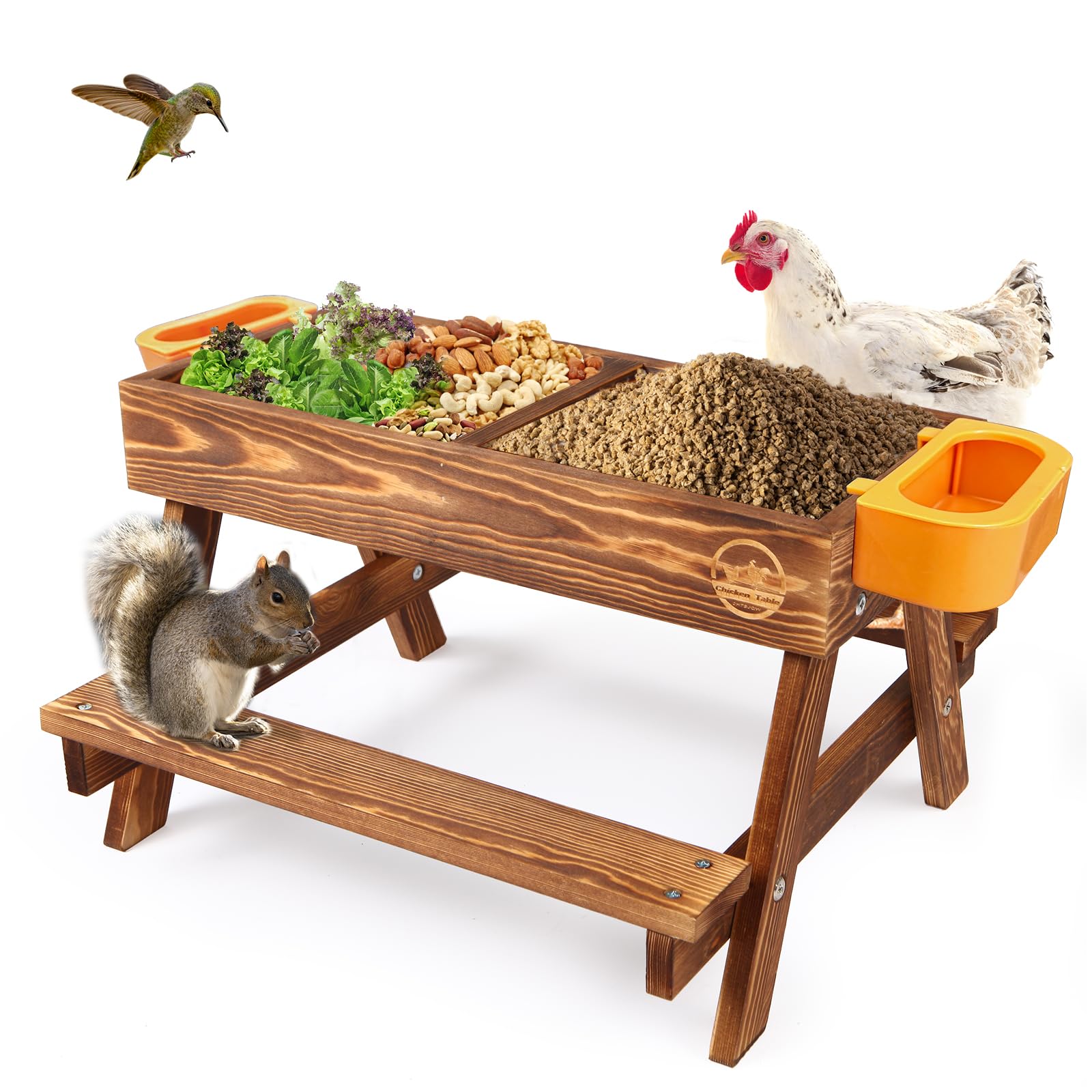 CHTSJQW front view of assembled chicken picnic table showing sturdy design