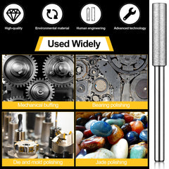 Chumia example installed on electric sharpener wheel for quick tooth profiling