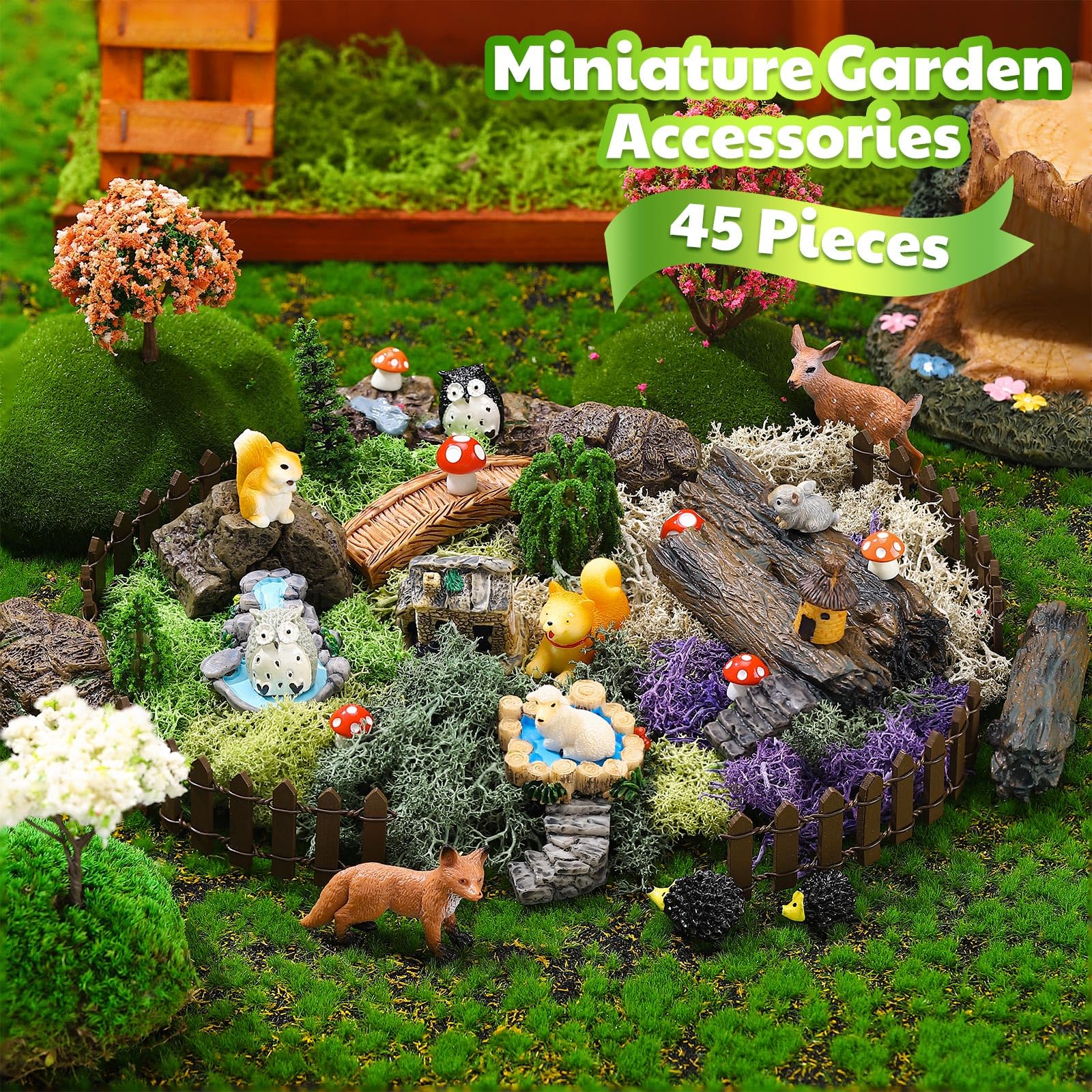 Chunful miniature houses and bridge demonstrating storytelling potential