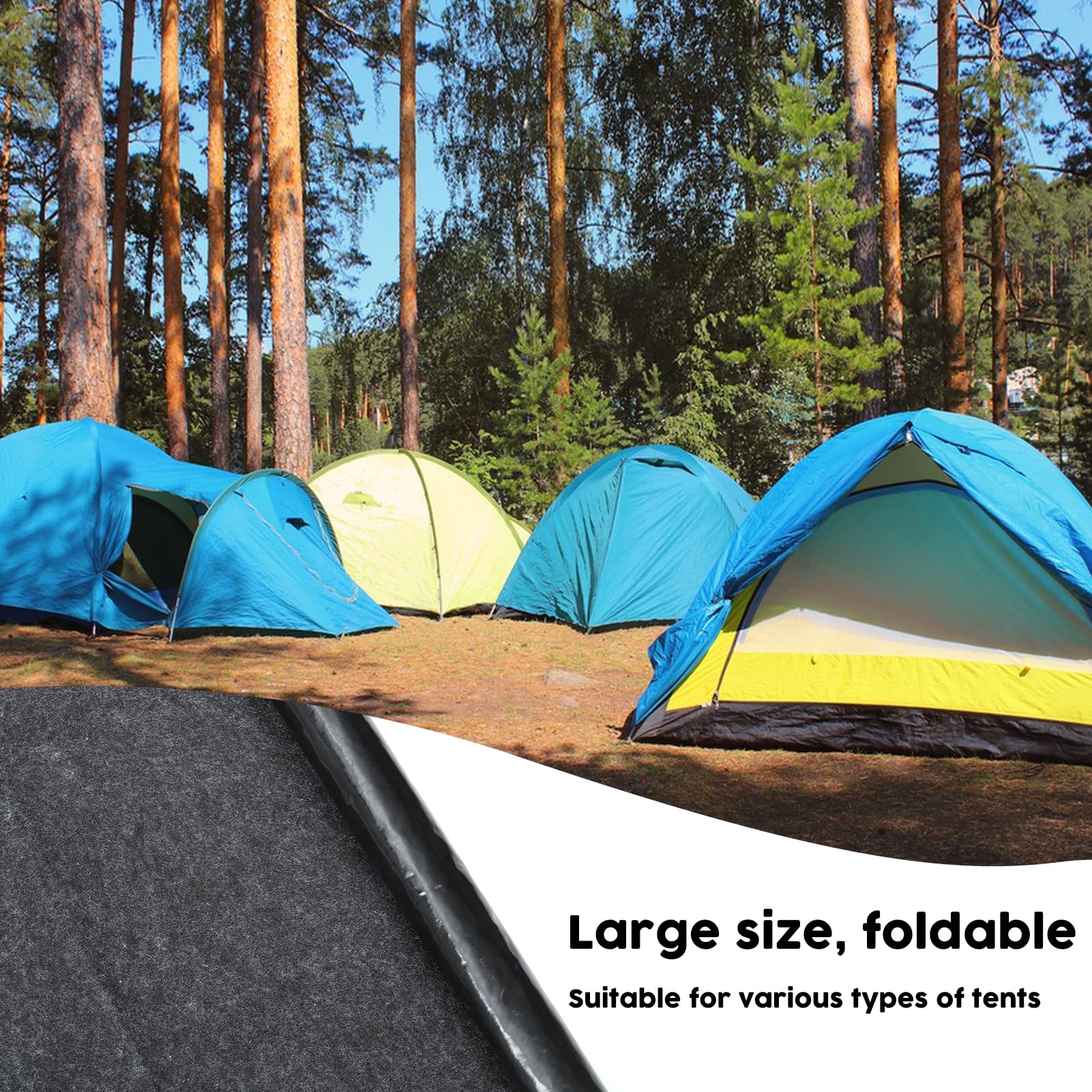 CIEOVO mat laid under a tent providing clean, dry tent floor benefit